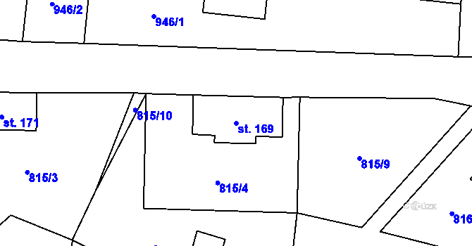 Parcela st. 169 v KÚ Všeruby u Kdyně, Katastrální mapa