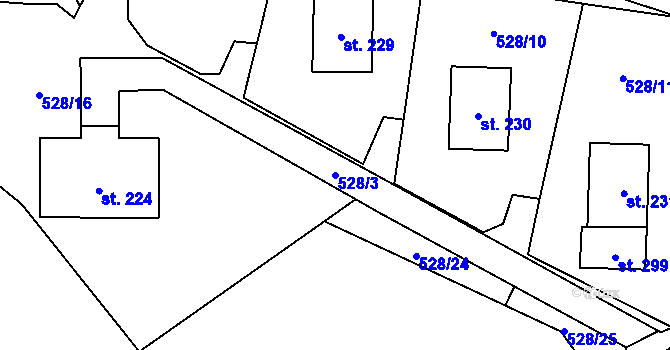 Parcela st. 528/3 v KÚ Všeruby u Kdyně, Katastrální mapa