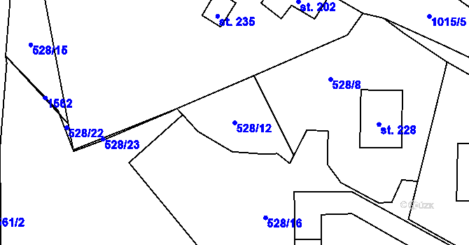 Parcela st. 528/12 v KÚ Všeruby u Kdyně, Katastrální mapa