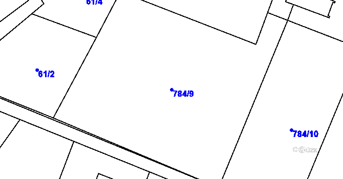 Parcela st. 784/9 v KÚ Všeruby u Kdyně, Katastrální mapa
