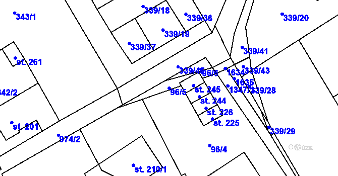 Parcela st. 96/5 v KÚ Všeruby u Kdyně, Katastrální mapa