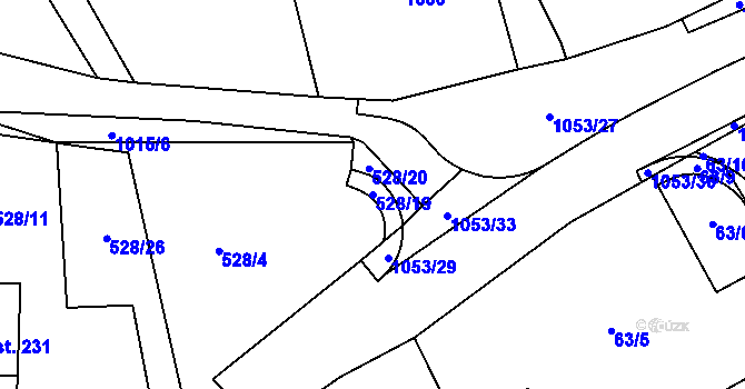 Parcela st. 528/19 v KÚ Všeruby u Kdyně, Katastrální mapa
