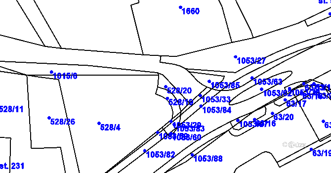 Parcela st. 528/20 v KÚ Všeruby u Kdyně, Katastrální mapa