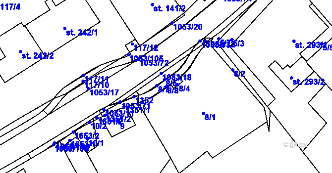 Parcela st. 8/8 v KÚ Všeruby u Kdyně, Katastrální mapa