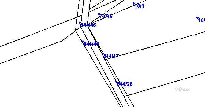 Parcela st. 544/47 v KÚ Myslív u Všerub, Katastrální mapa