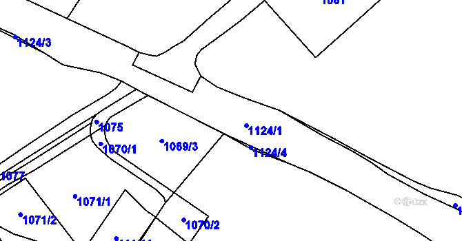 Parcela st. 1124 v KÚ Radimovice u Všerub, Katastrální mapa
