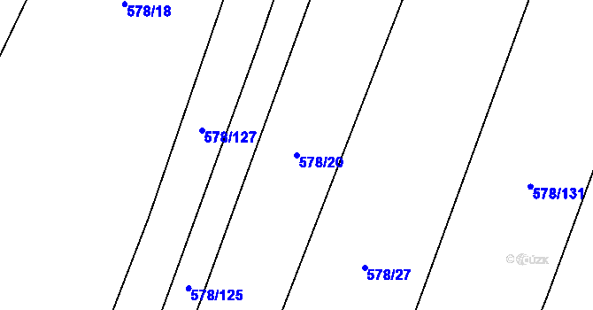 Parcela st. 578/20 v KÚ Všeruby u Plzně, Katastrální mapa