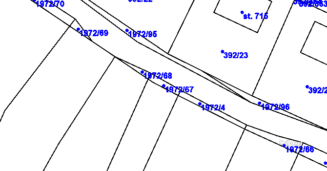 Parcela st. 1972/67 v KÚ Všeruby u Plzně, Katastrální mapa