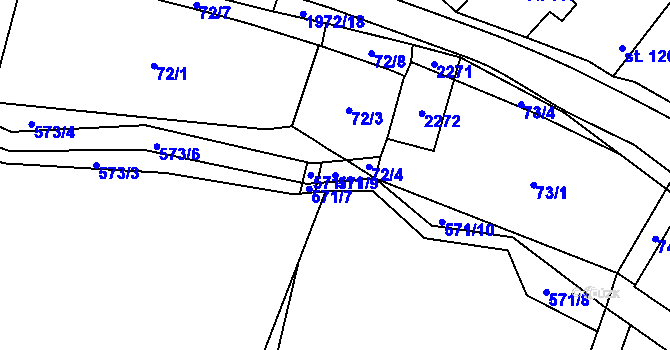Parcela st. 571/9 v KÚ Všeruby u Plzně, Katastrální mapa