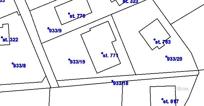 Parcela st. 771 v KÚ Všestary u Říčan, Katastrální mapa