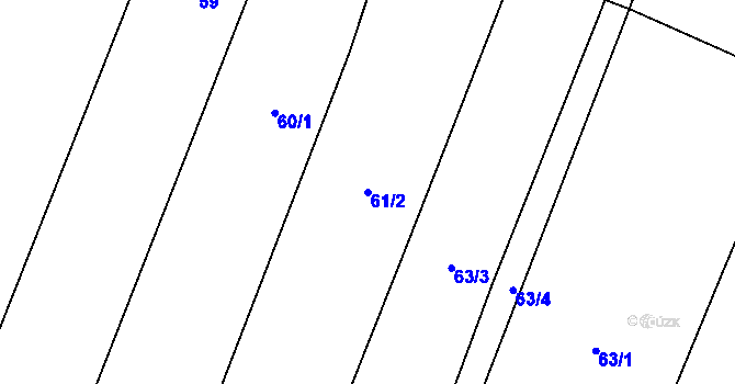 Parcela st. 61/2 v KÚ Bříza u Všestar, Katastrální mapa
