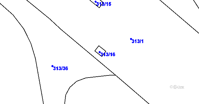 Parcela st. 313/16 v KÚ Bříza u Všestar, Katastrální mapa