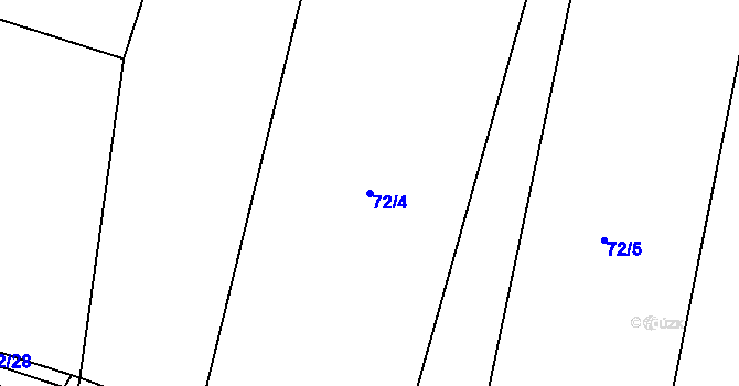 Parcela st. 72/4 v KÚ Rosnice u Všestar, Katastrální mapa
