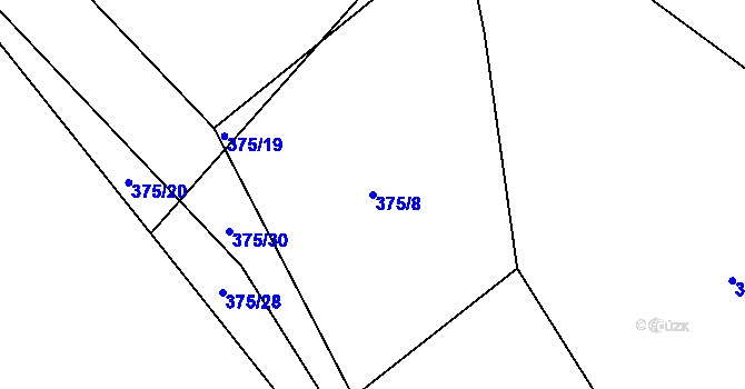 Parcela st. 375/8 v KÚ Rosnice u Všestar, Katastrální mapa