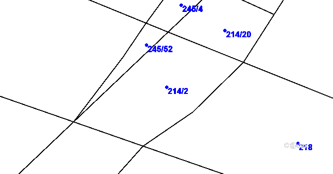 Parcela st. 214/2 v KÚ Rosnice u Všestar, Katastrální mapa