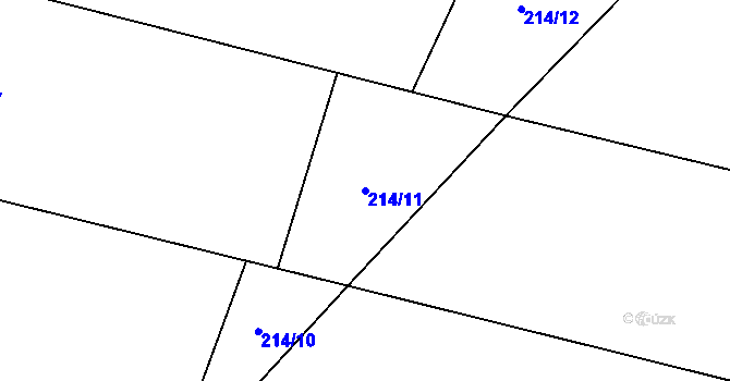 Parcela st. 214/11 v KÚ Rosnice u Všestar, Katastrální mapa