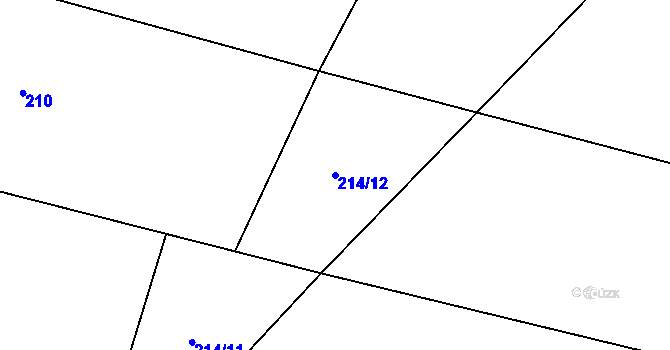 Parcela st. 214/12 v KÚ Rosnice u Všestar, Katastrální mapa