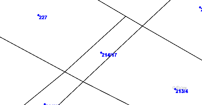 Parcela st. 214/17 v KÚ Rosnice u Všestar, Katastrální mapa