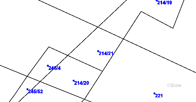 Parcela st. 214/21 v KÚ Rosnice u Všestar, Katastrální mapa