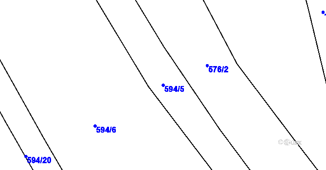 Parcela st. 594/5 v KÚ Rosnice u Všestar, Katastrální mapa
