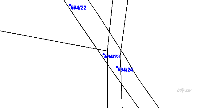 Parcela st. 594/23 v KÚ Rosnice u Všestar, Katastrální mapa