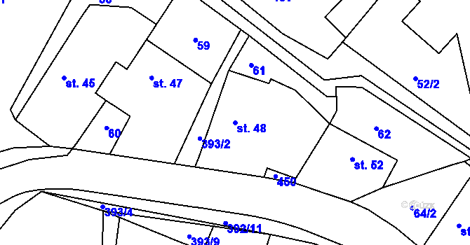 Parcela st. 48 v KÚ Světí, Katastrální mapa