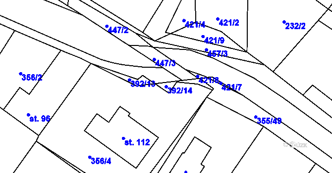 Parcela st. 392/14 v KÚ Světí, Katastrální mapa