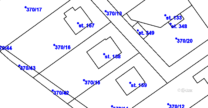 Parcela st. 158 v KÚ Všestary, Katastrální mapa