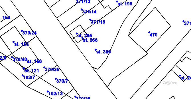 Parcela st. 369 v KÚ Všestary, Katastrální mapa