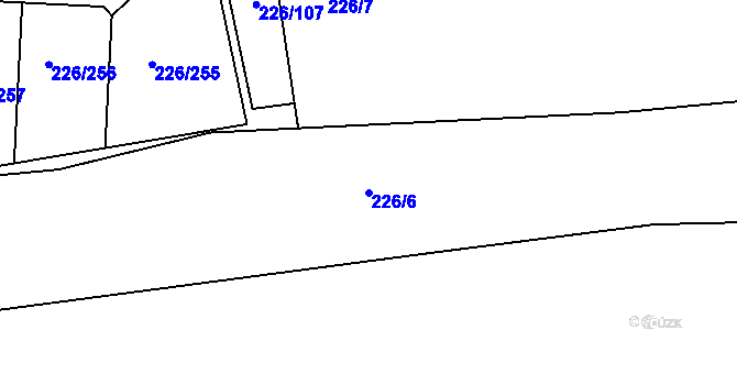 Parcela st. 226/6 v KÚ Všestudy u Veltrus, Katastrální mapa