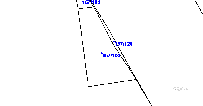 Parcela st. 157/103 v KÚ Všestudy u Veltrus, Katastrální mapa