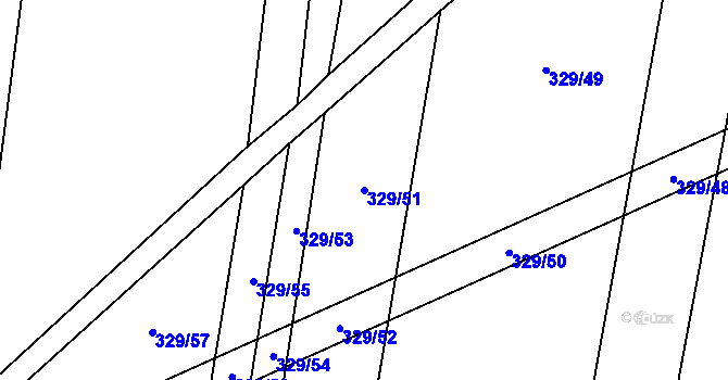 Parcela st. 329/51 v KÚ Všetaty, Katastrální mapa