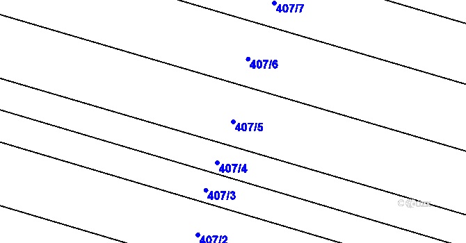 Parcela st. 407/5 v KÚ Všetaty, Katastrální mapa