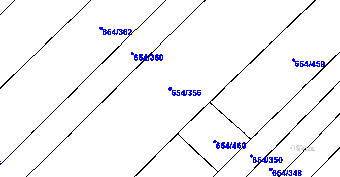 Parcela st. 654/356 v KÚ Všetaty, Katastrální mapa