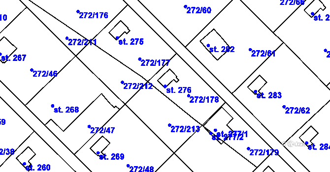 Parcela st. 276 v KÚ Vtelno, Katastrální mapa