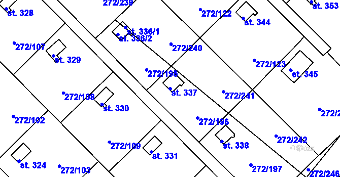 Parcela st. 337 v KÚ Vtelno, Katastrální mapa