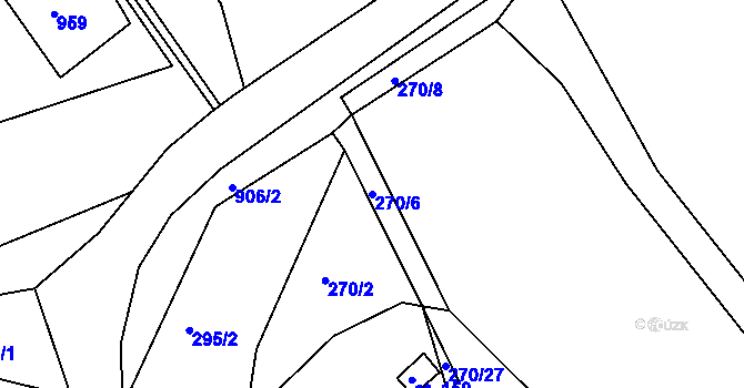 Parcela st. 270/6 v KÚ Vtelno, Katastrální mapa