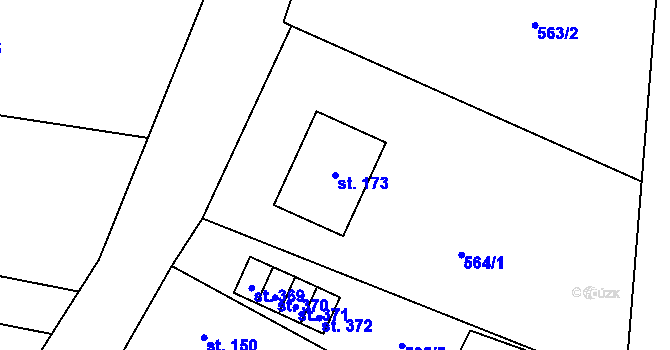 Parcela st. 173 v KÚ Výčapy, Katastrální mapa