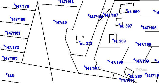 Parcela st. 272 v KÚ Výčapy, Katastrální mapa