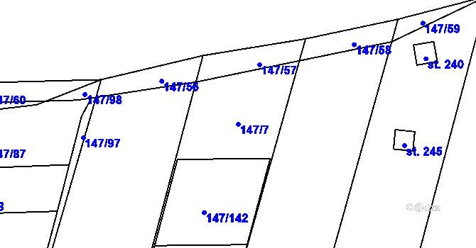 Parcela st. 147/7 v KÚ Výčapy, Katastrální mapa