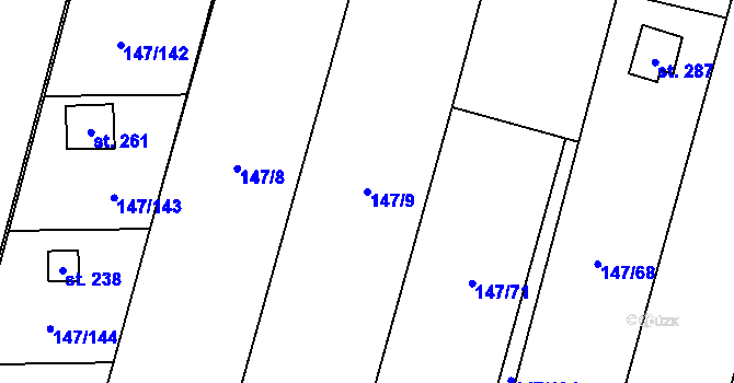 Parcela st. 147/9 v KÚ Výčapy, Katastrální mapa