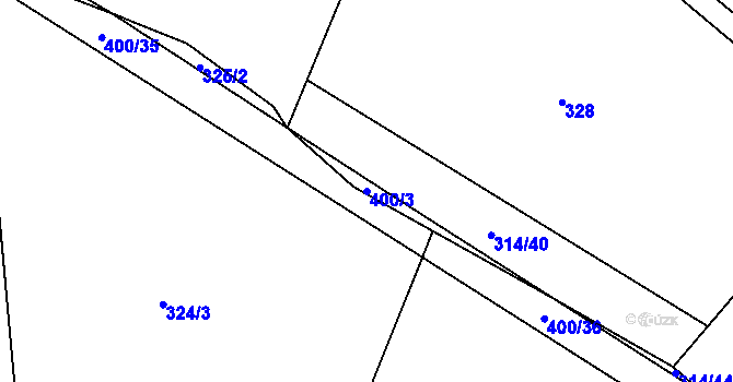 Parcela st. 400/3 v KÚ Výčapy, Katastrální mapa