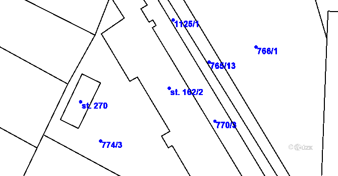 Parcela st. 162/2 v KÚ Výčapy, Katastrální mapa