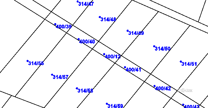 Parcela st. 400/12 v KÚ Výčapy, Katastrální mapa