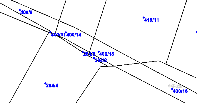 Parcela st. 400/15 v KÚ Výčapy, Katastrální mapa