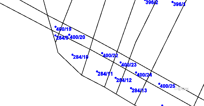 Parcela st. 400/22 v KÚ Výčapy, Katastrální mapa