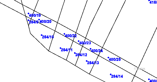 Parcela st. 400/23 v KÚ Výčapy, Katastrální mapa