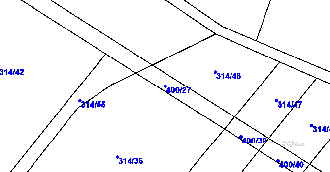 Parcela st. 400/27 v KÚ Výčapy, Katastrální mapa