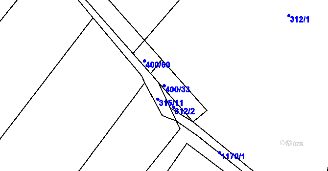 Parcela st. 400/33 v KÚ Výčapy, Katastrální mapa