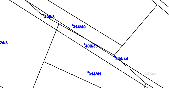 Parcela st. 400/36 v KÚ Výčapy, Katastrální mapa